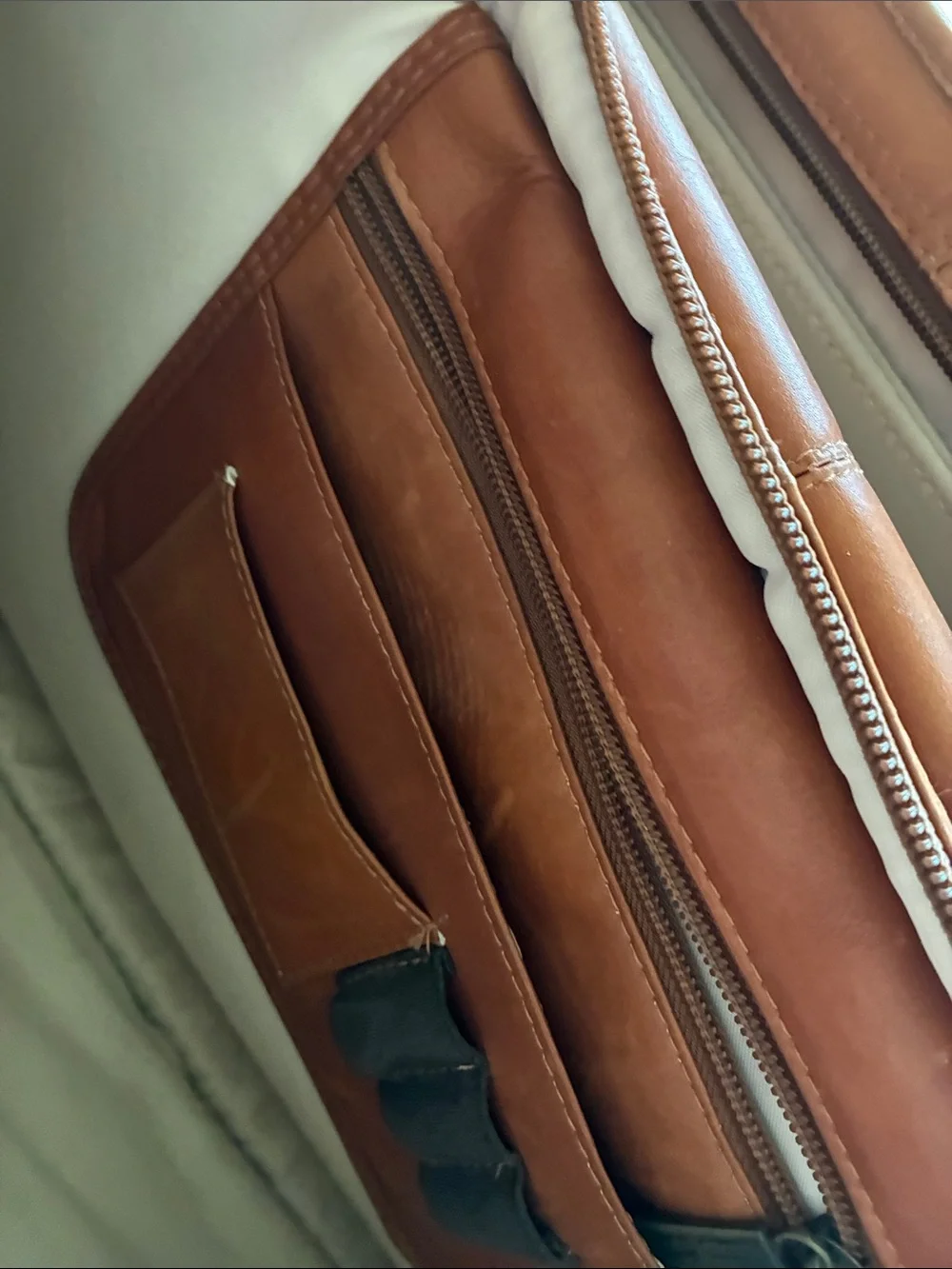 Men's Leather Laptop Briefcase in Brown with Shoulder Strap